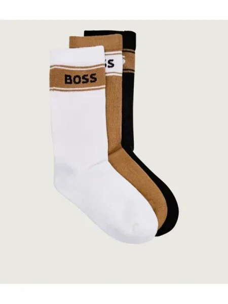 BOSS BLACK Șosete 3P QS Rib Stripe CC alb