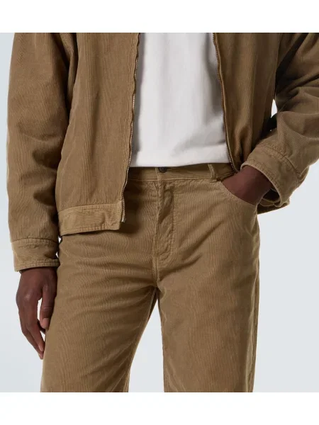 Pantaloni The Row de catifea cord maro