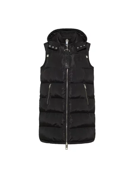 Długa kamizelka Carlo Colucci z kapturem czarna