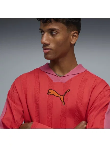 PUMA koszulka polo z długim rękawem T7 Odzież S czerwony