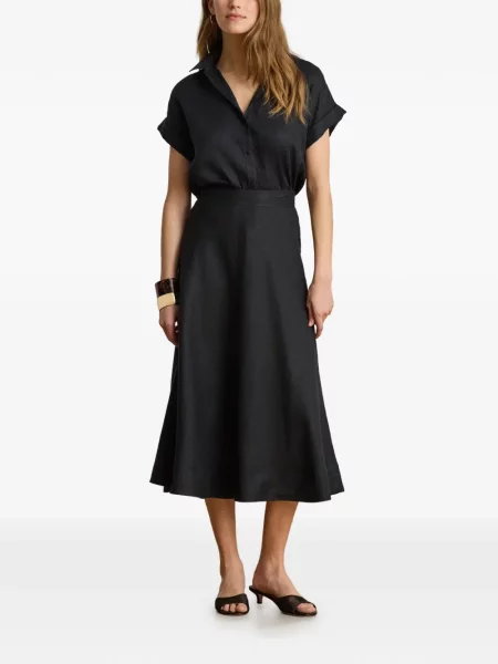 Midi sijonas Lauren Ralph Lauren a eilutė juoda