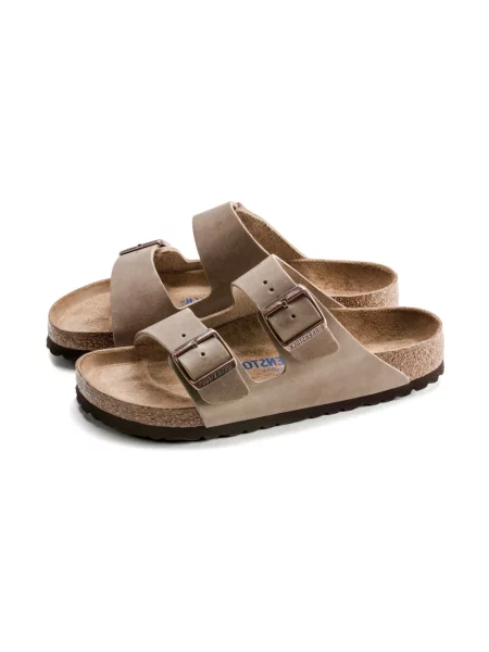 Klapki Birkenstock skórzane brązowe