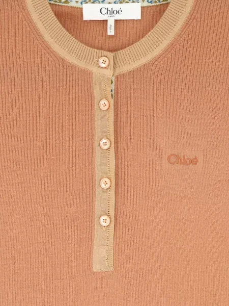 Πλεκτή μπλούζα Chloé ροζ