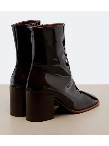 Botine Dries Van Noten din piele de lac verde