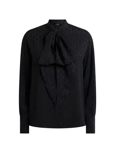 Cămașă Etro de mătase cu model paisley negru
