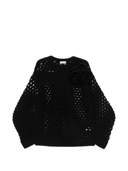 Pulover Blumarine cu model floral cu aplicații negru
