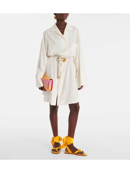 Satenaste tangice Christian Louboutin rumena