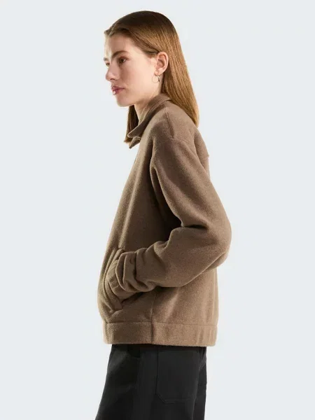 Флісова куртка The North Face з коміром коричнева