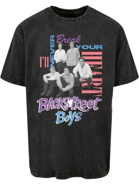 Merchcode Tričko Backstreet Boys INBYH světlemodrá / antracitová / tmavě fialová / světle červená