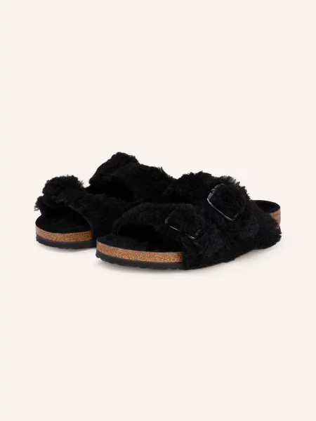 Birkenstock Pantofle Arizona Big Buckle Shearling Teddy černá