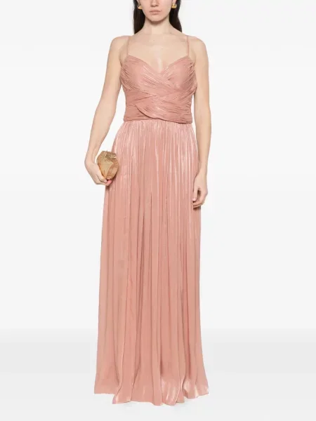 Maxi rochie maxi Costarellos cu volane de costum roz