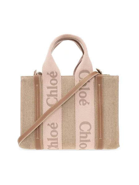 Shopperka Chloe skórzana beżowa
