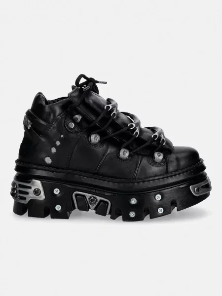 New Rock sneakersy skórzane CRUST NEGRO REACTOR NEGRO casco + czarne