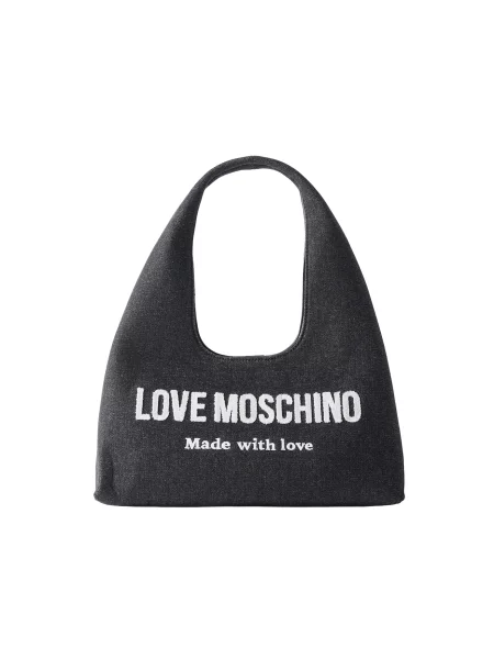 Love Moschino Geantă de umăr negru denim alb