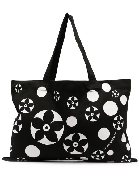 Geantă shopper 10 Corso Como cu model floral cu imagine negru