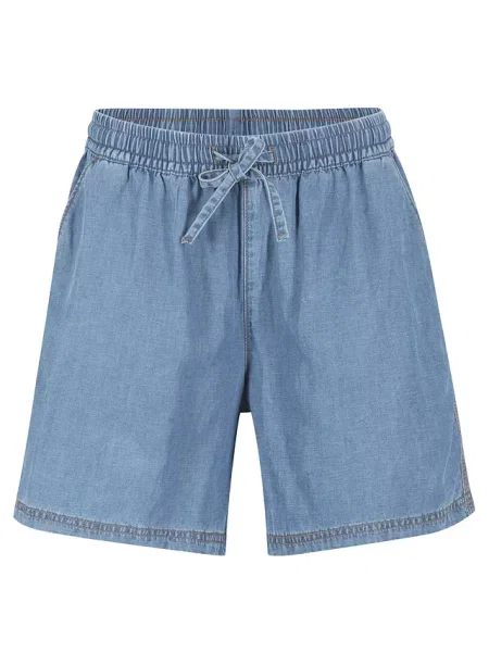 Lekkie szorty z denimu z lnem niebieskie