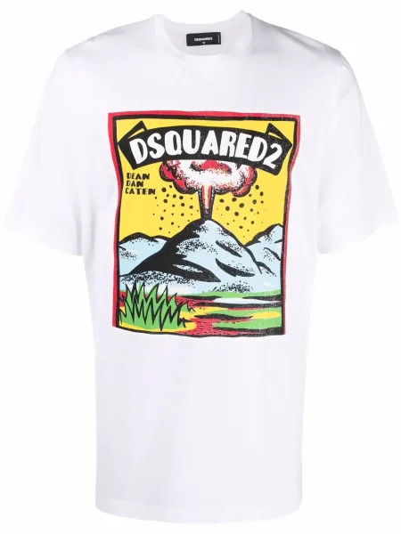 Tricou Dsquared2 cu imagine alb