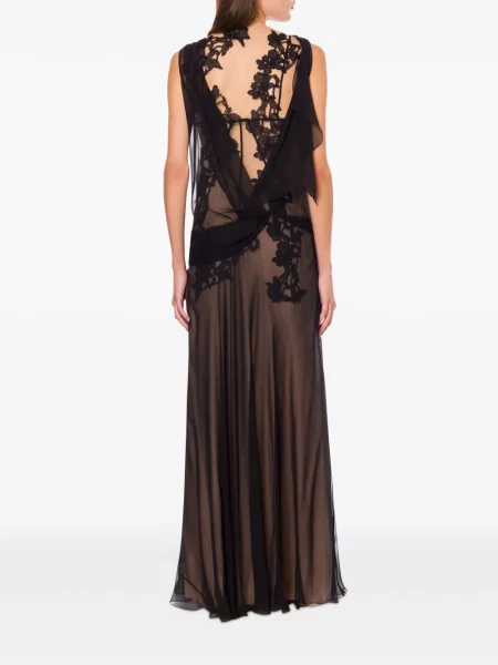 Μεταξωτή φόρεμα Alberta Ferretti μαύρο