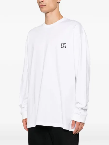 Lung tricou Wooyoungmi cu imagine alb