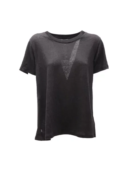 Lniana koszulka Woolrich czarna