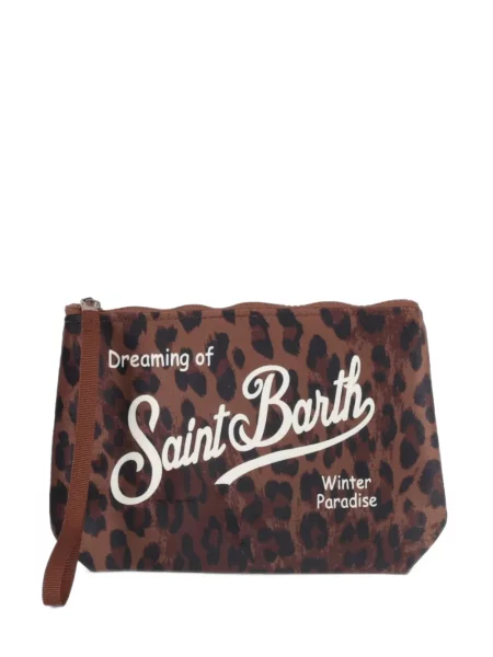 Geantă plic Mc2 Saint Barth cu imagine cu model leopard maro