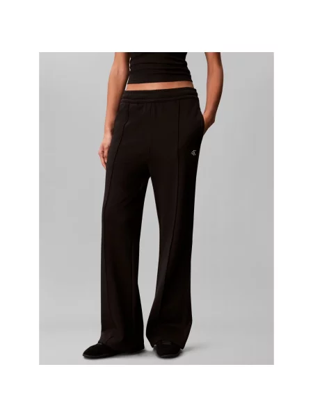 Pantaloni Calvin Klein Jeans din material terry negru