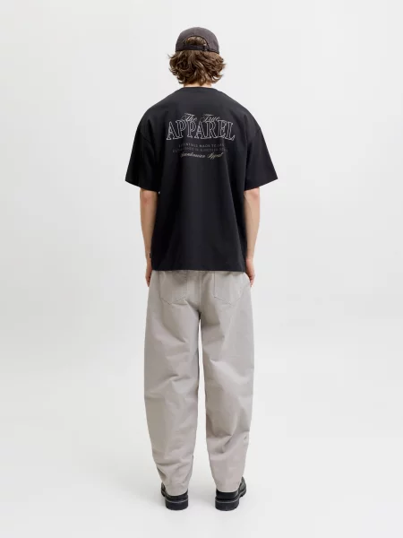 JACK & JONES Tričko JJEBARRON STUDIO béžová / svetlozelená / čierna biela