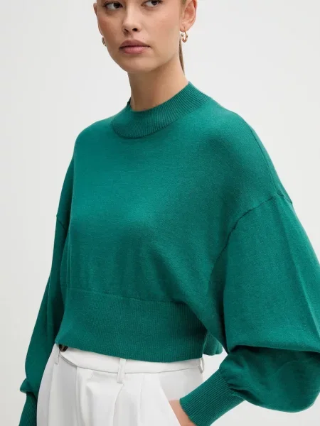 Шерстяной легкий свитер United Colors Of Benetton зеленый