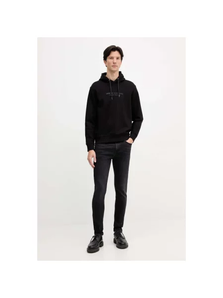 Bluza z kapturem Armani Exchange z kapturem czarna