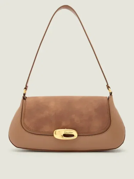 Calvin Klein Geantă Hardware Brushed Shoulder Bag bej