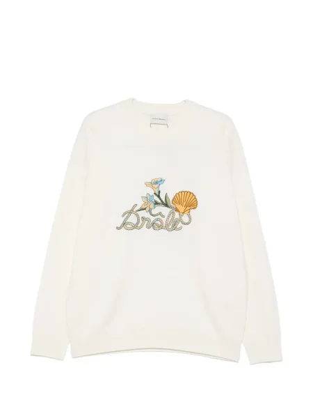 Pulover Drole De Monsieur alb