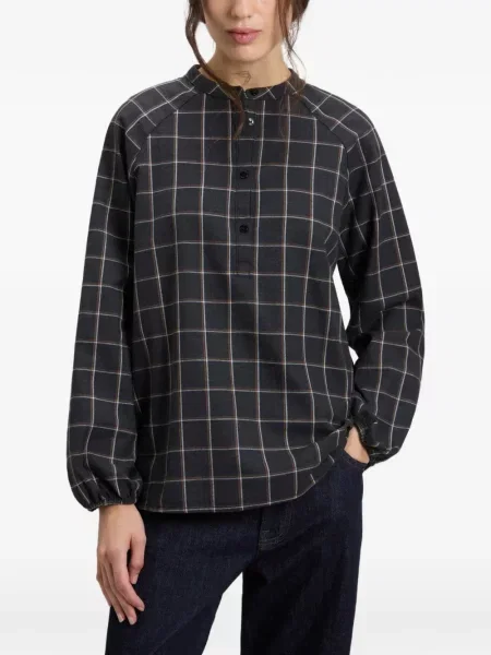 Bluză Woolrich în carouri de flanelă gri