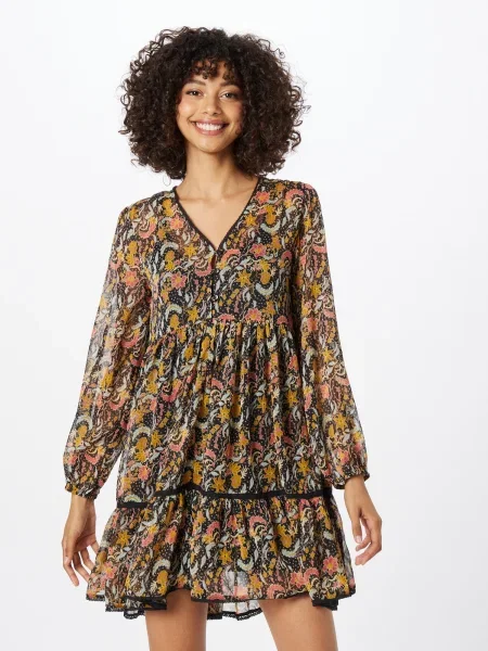 ABOUT YOU Rochie Maria negru / maro coniac / roșu pepene alb