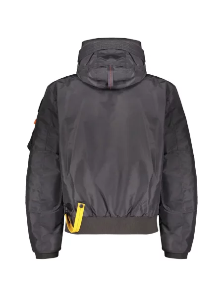 Geacă Parajumpers cu glugă din piele de oaie gri