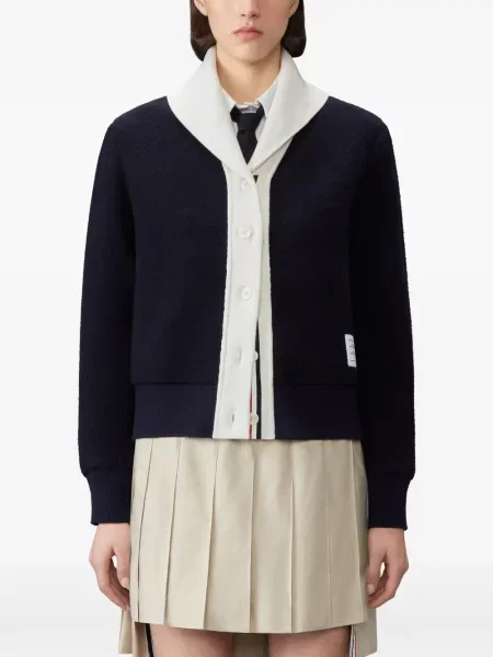 Geacă Thom Browne de lână albastru