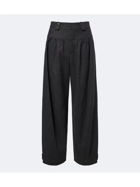 Pantaloni Chloé de lână gri
