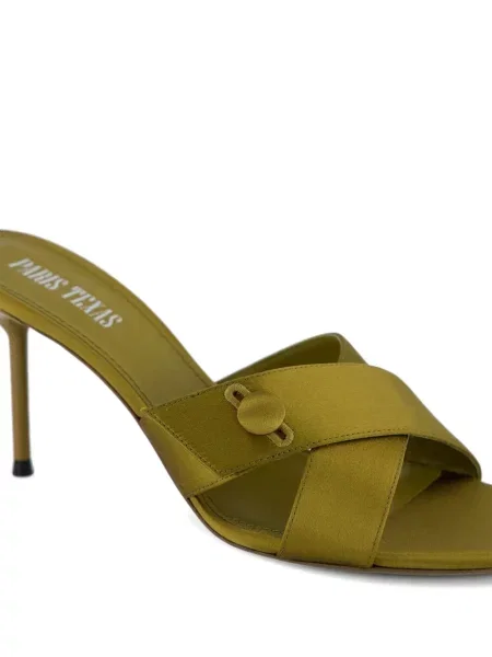 Sandale Paris Texas din satin verde
