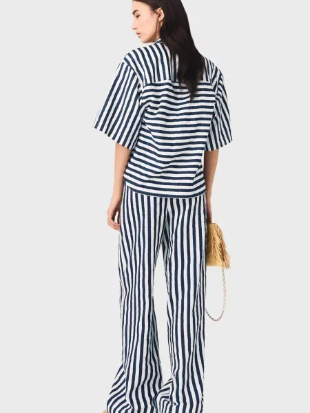 Сорочка у смужку Maje синя