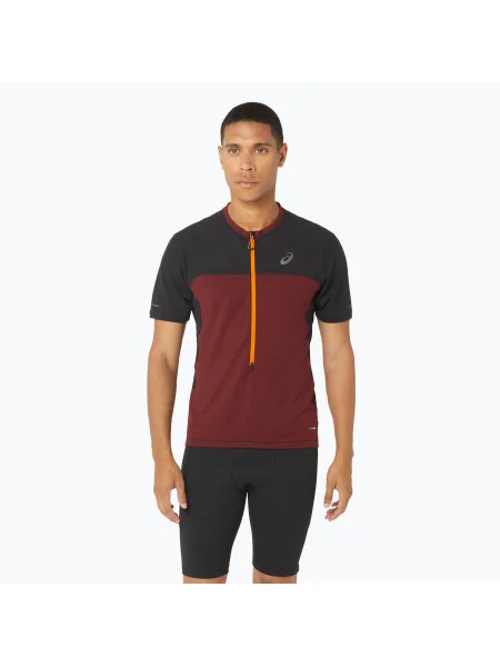 Мъжка тениска за бягане ASICS Fujitrail antique red/performance black черно