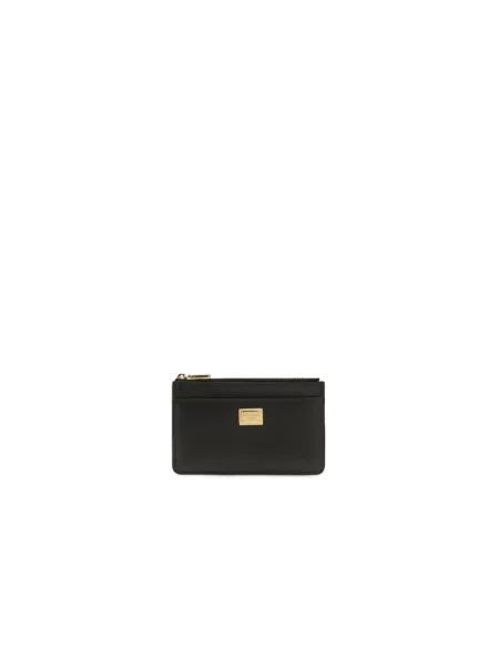 Portfel Dolce And Gabbana z logo skórzany czarny