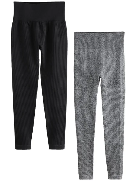 Next Leggings gri amestecat negru