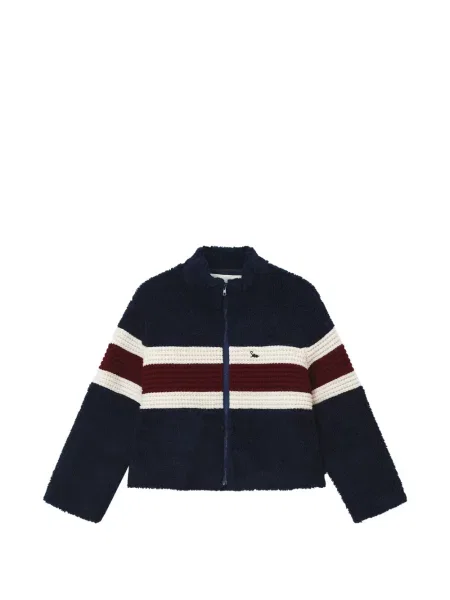 Fleece csíkos dzseki Sea kék