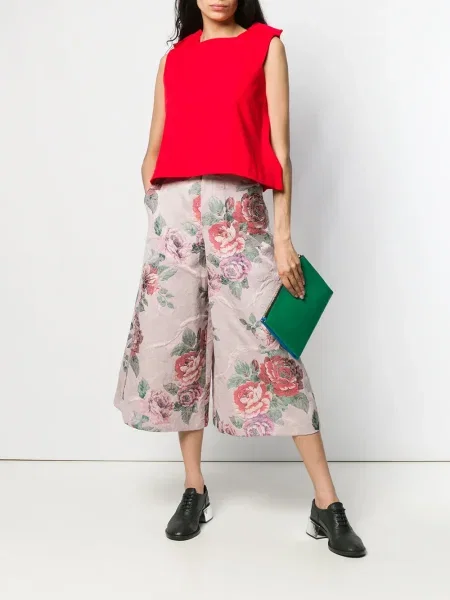 Květinové culottes Comme Des Garçons Pre-owned růžové