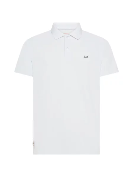 Tricou polo Sun68 cu autograf alb