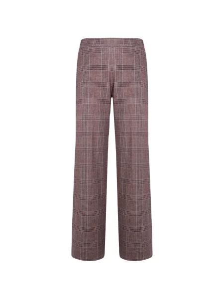 Pantaloni Why Ci în carouri maro