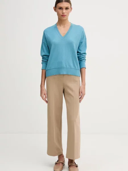 United Colors of Benetton pulover z dodatkom volne modra