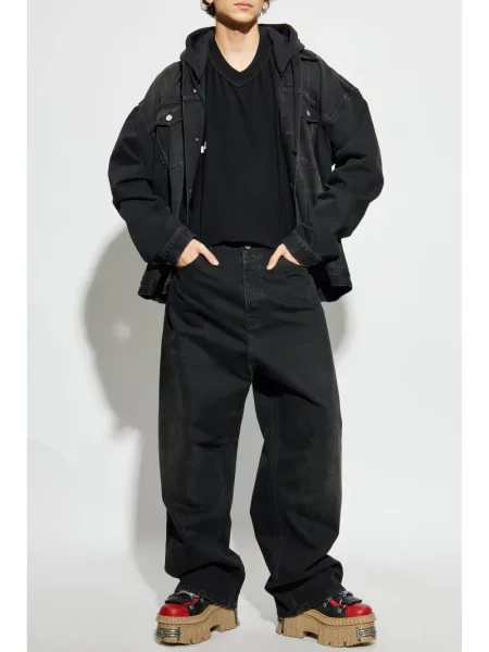 Geacă de blugi Vetements cu glugă negru
