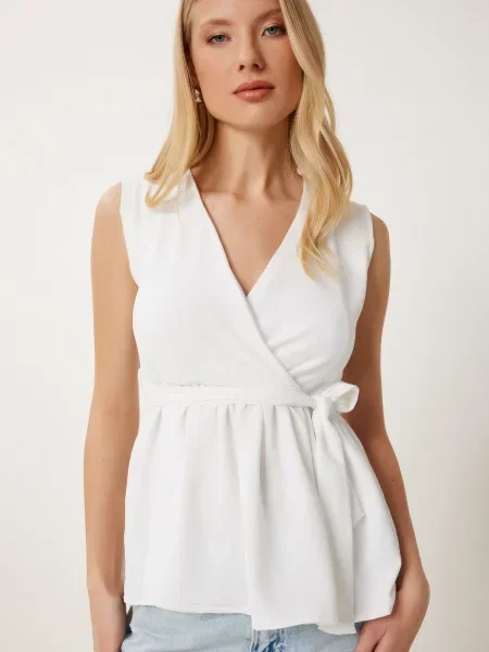 Happiness İstanbul Bluză natural alb