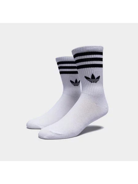Skarpety Adidas Originals w paski z nadrukiem białe