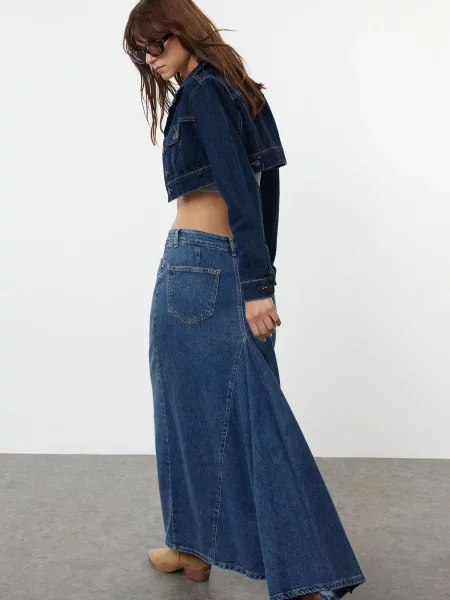 Fustă din denim Trendyol albastru